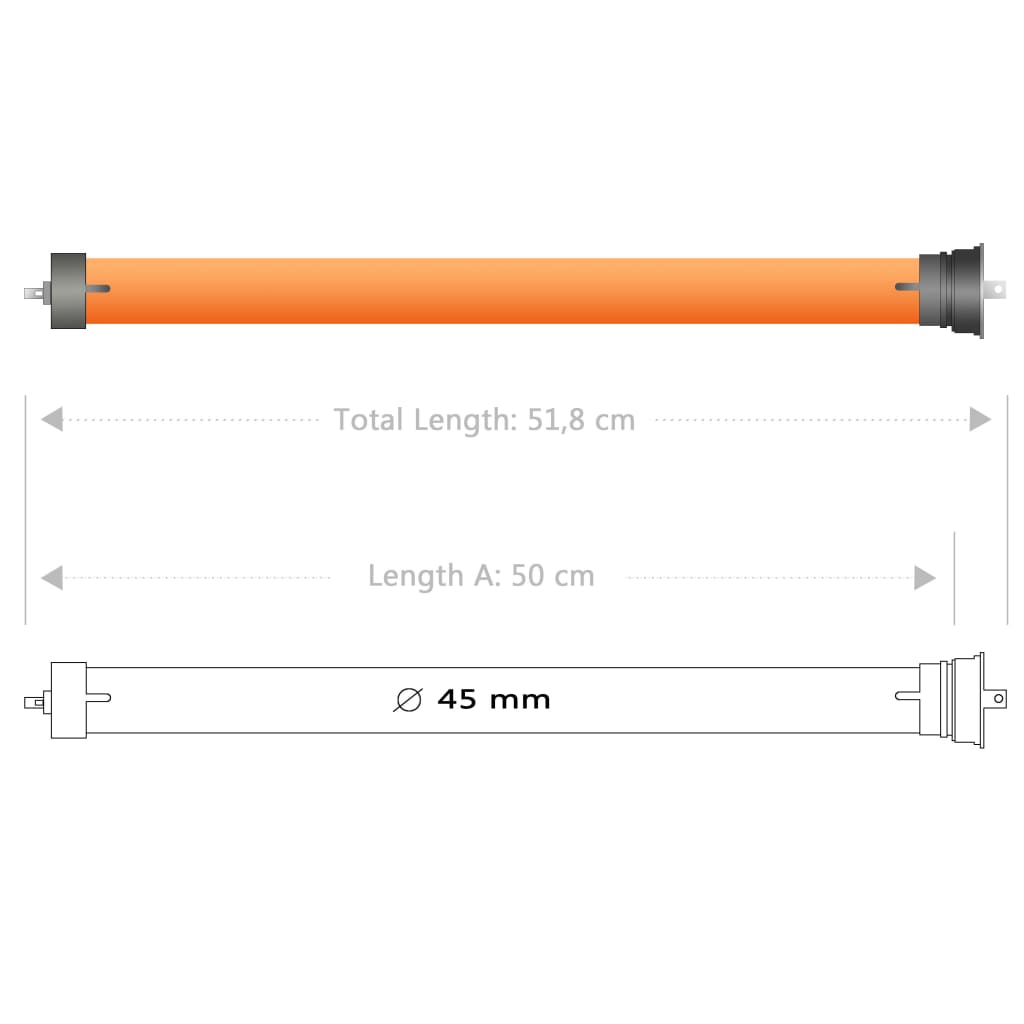 vidaXL Motores tubulares 4 pcs 30 Nm