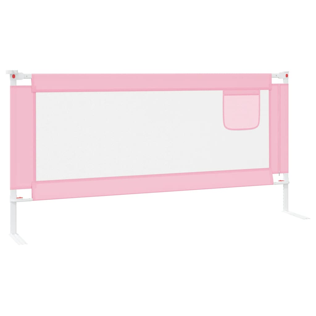 vidaXL Barra de segurança p/ cama infantil tecido 190x25 cm rosa