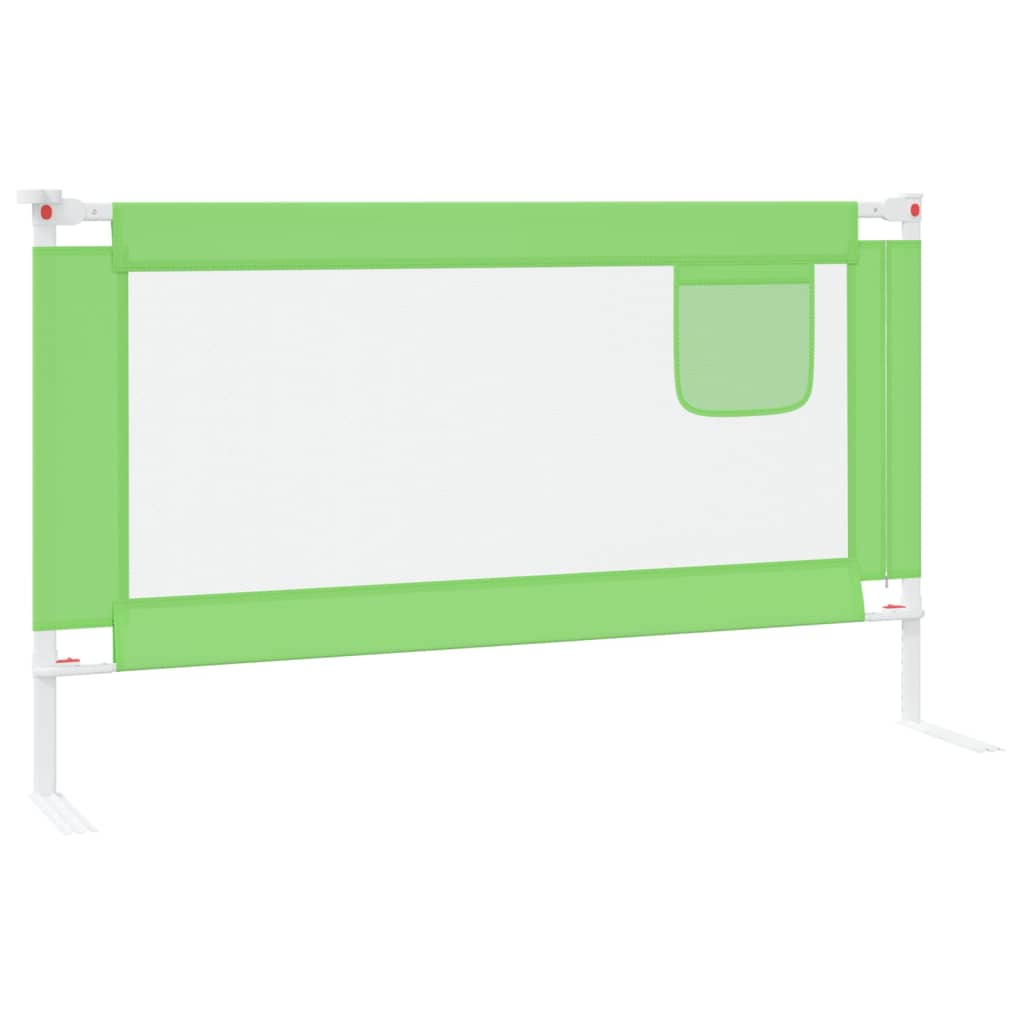 vidaXL Barra de segurança p/ cama infantil tecido 140x25 cm verde