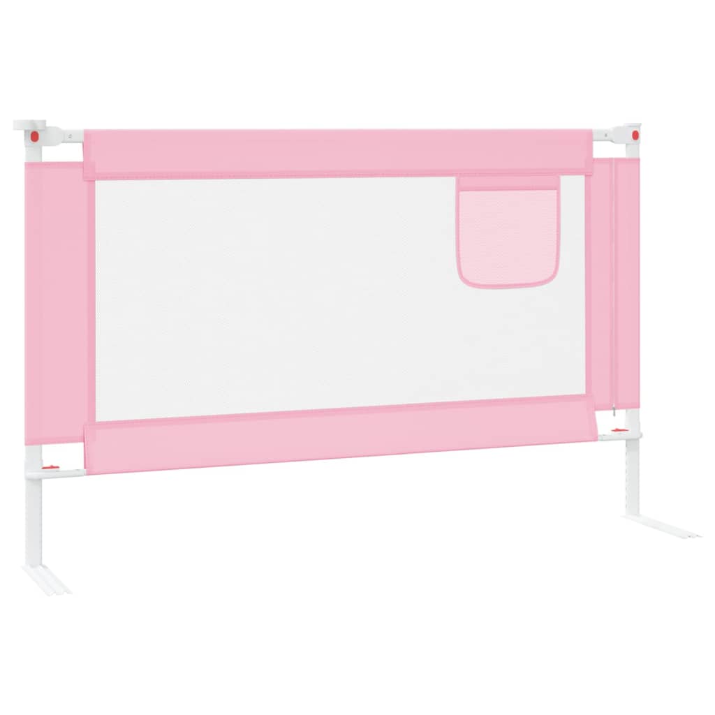 vidaXL Barra de segurança p/ cama infantil tecido 120x25 cm rosa