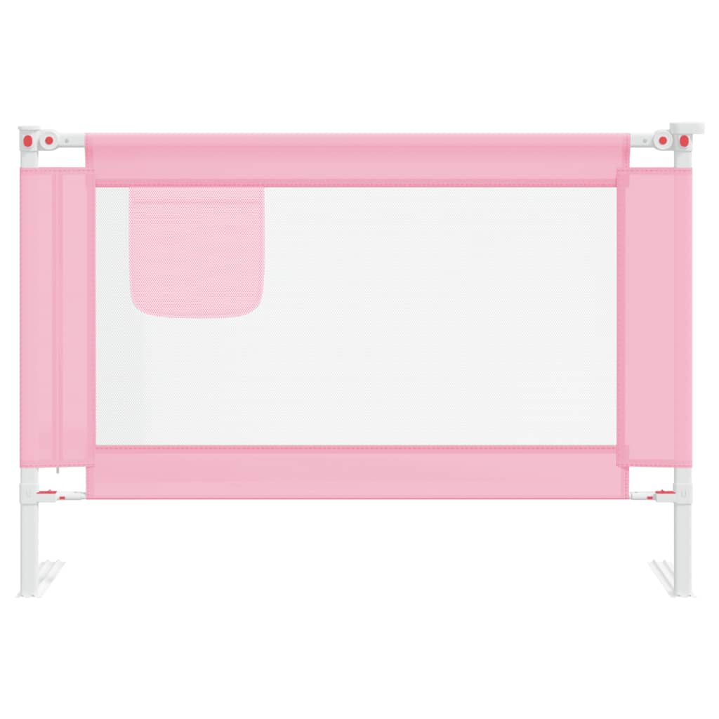 vidaXL Barra de segurança p/ cama infantil tecido 100x25 cm rosa