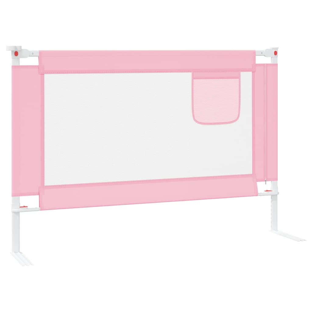 vidaXL Barra de segurança p/ cama infantil tecido 100x25 cm rosa