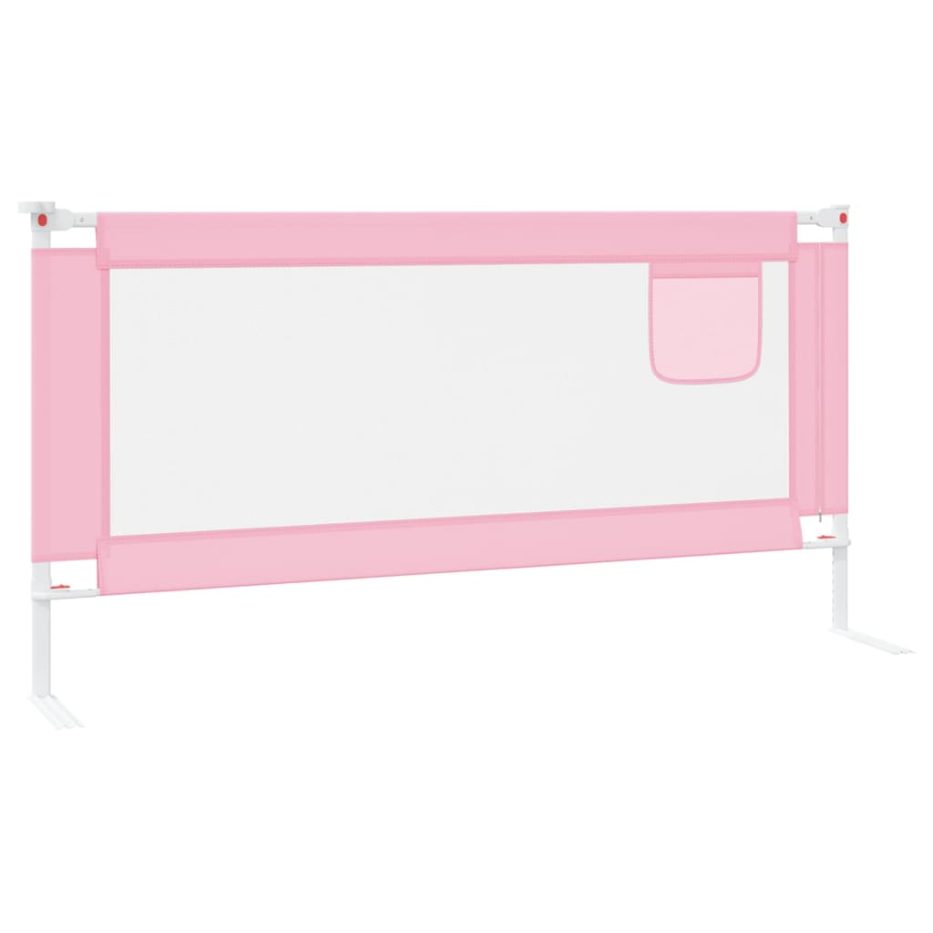 vidaXL Barra de segurança p/ cama infantil tecido 180x25 cm rosa