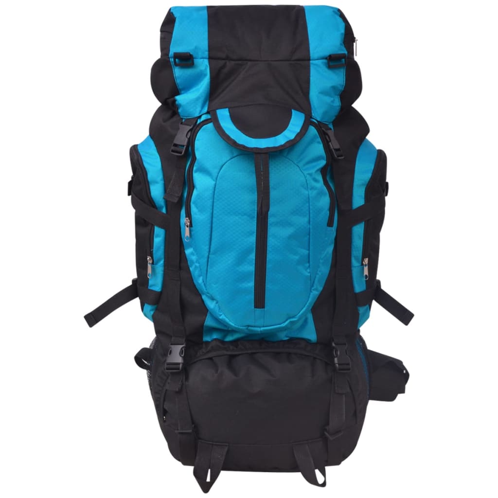 vidaXL Mochila de caminhada XXL 75 L preto e azul