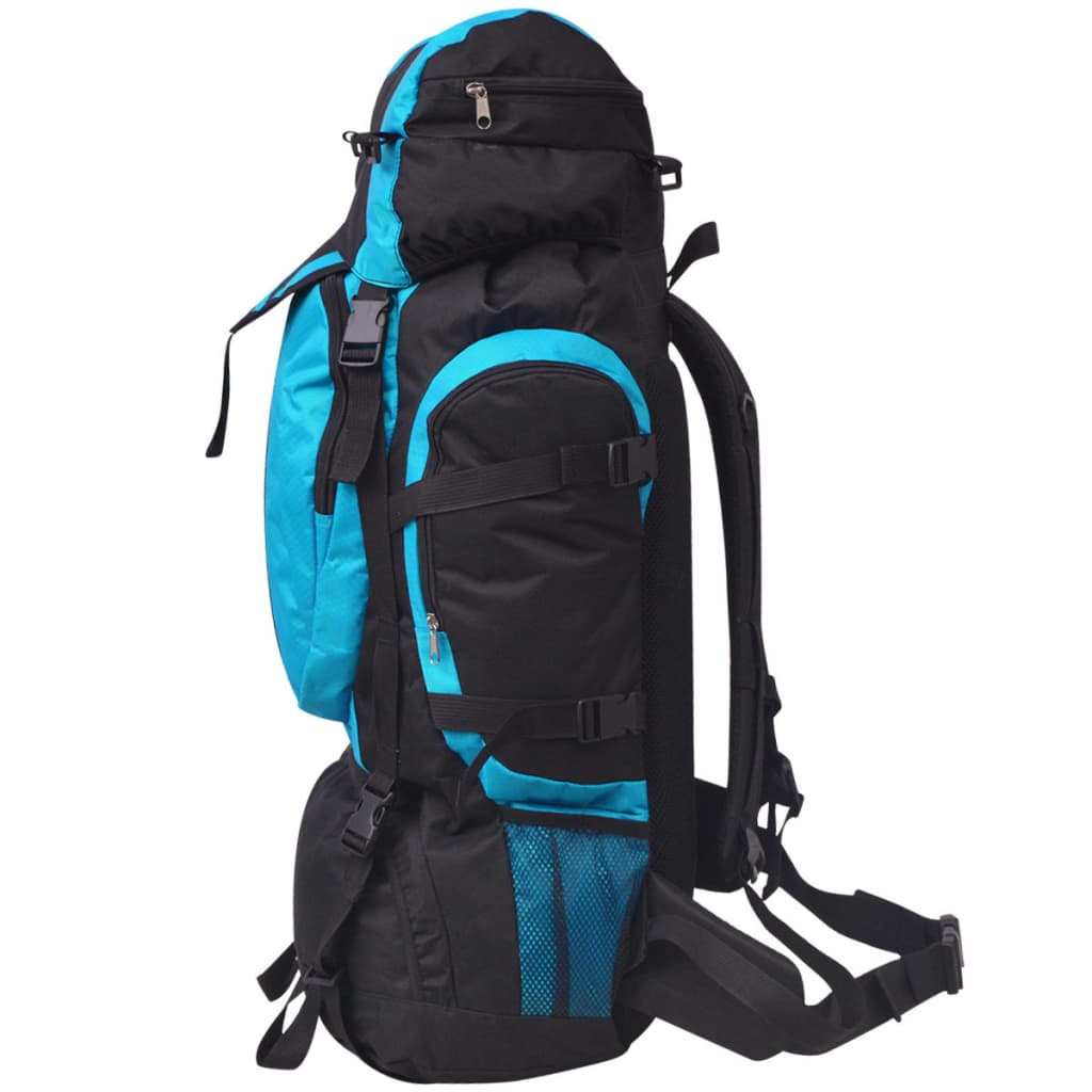 vidaXL Mochila de caminhada XXL 75 L preto e azul