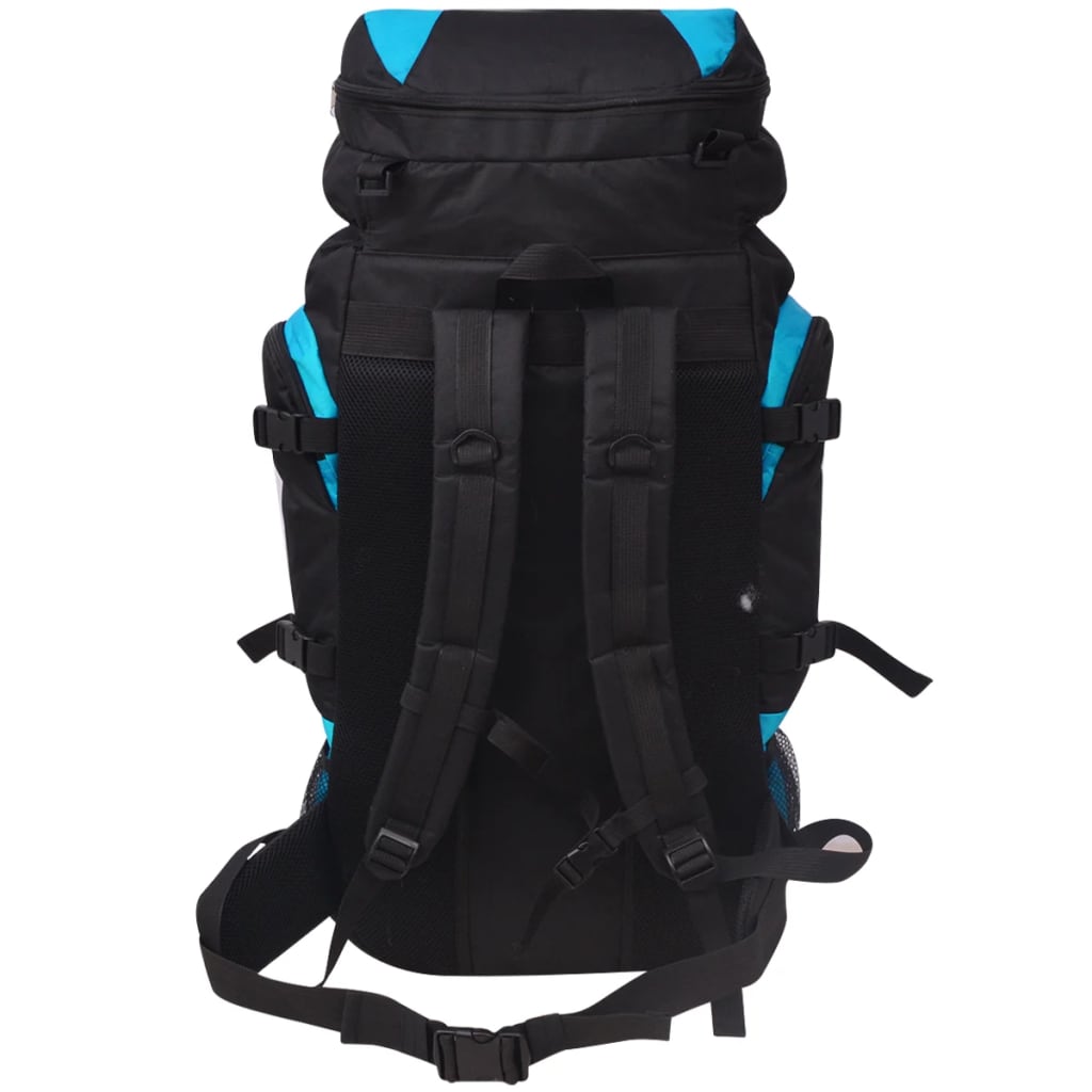 vidaXL Mochila de caminhada XXL 75 L preto e azul