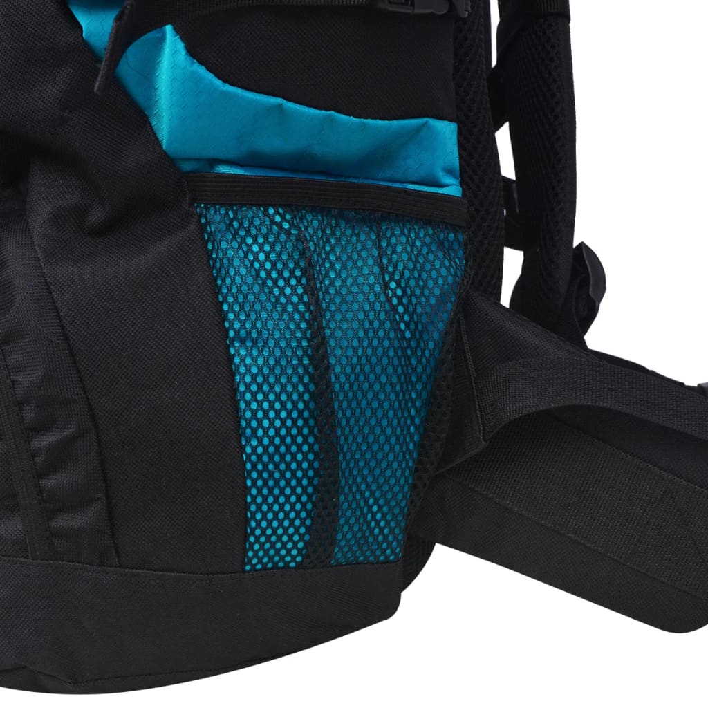 vidaXL Mochila de caminhada XXL 75 L preto e azul