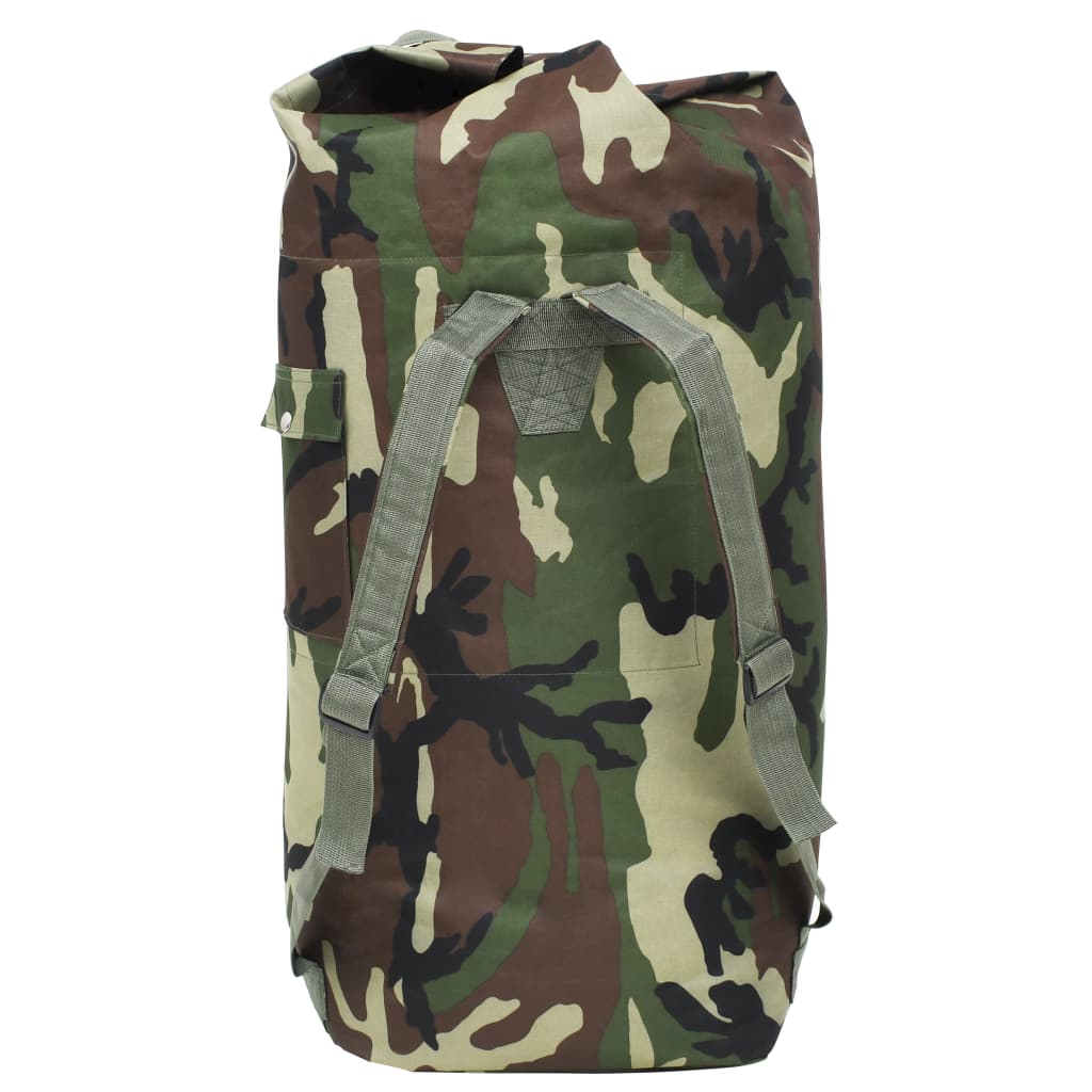 vidaXL Saco de pano estilo militar 85 L camuflagem