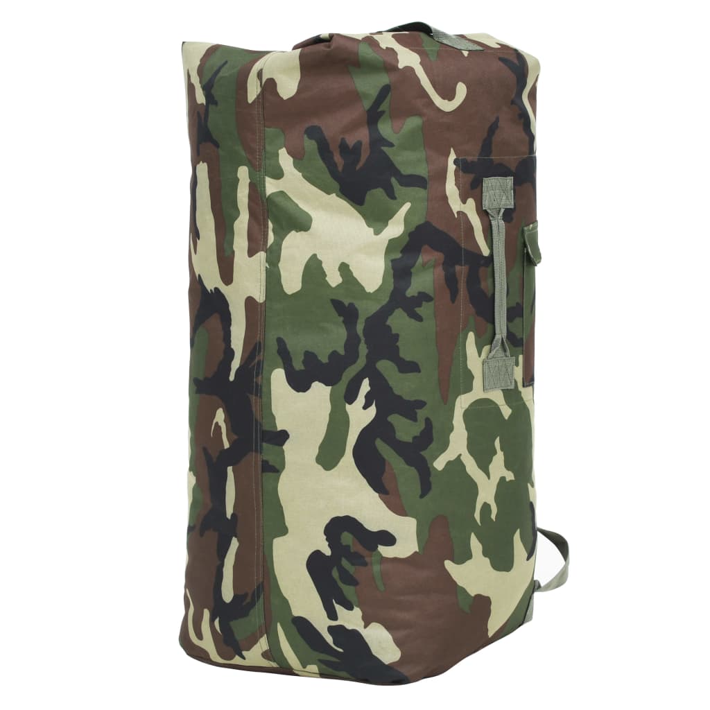 vidaXL Saco de pano estilo militar 85 L camuflagem