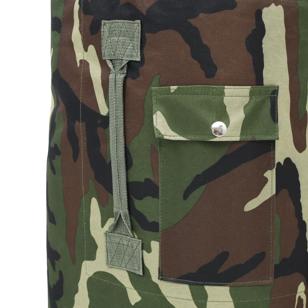 vidaXL Saco de pano estilo militar 85 L camuflagem