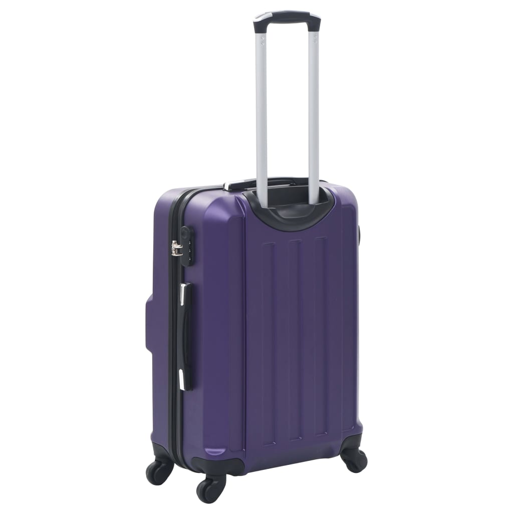 vidaXL Conjunto de tróleis estojo rígido 3 pcs ABS roxo