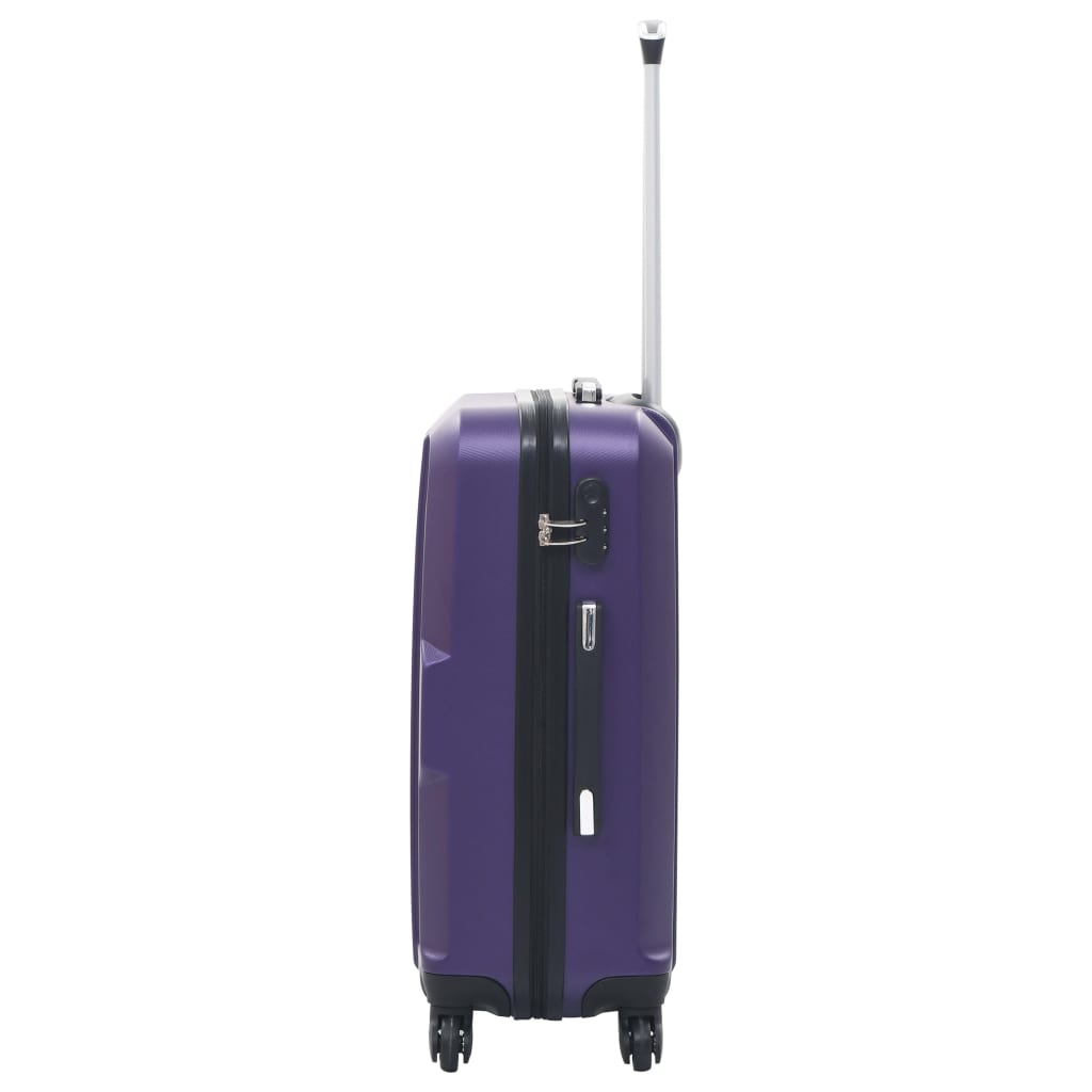 vidaXL Conjunto de tróleis estojo rígido 3 pcs ABS roxo