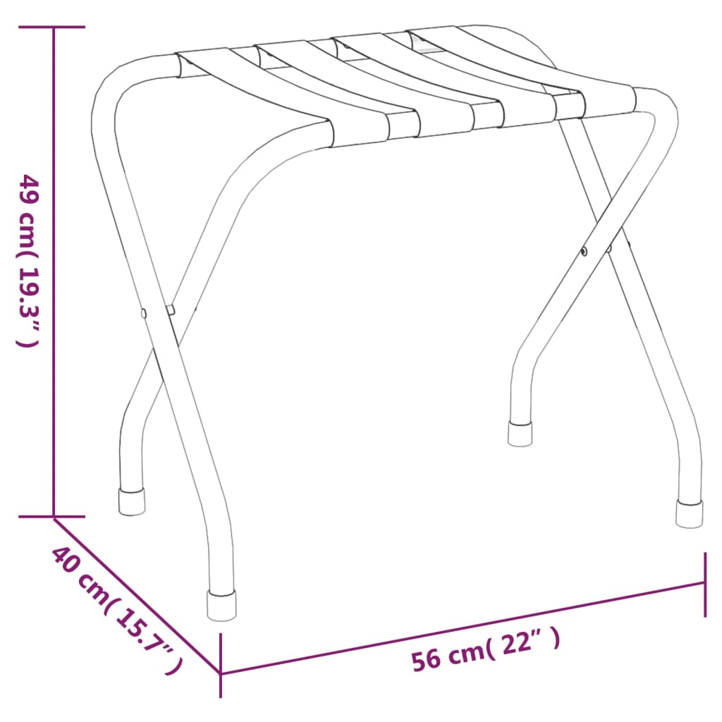 vidaXL Suporte de bagagem 56x40x49 cm preto