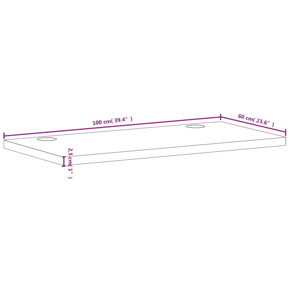 vidaXL Tampo de secretária 100x60x2,5 cm madeira de faia maciça