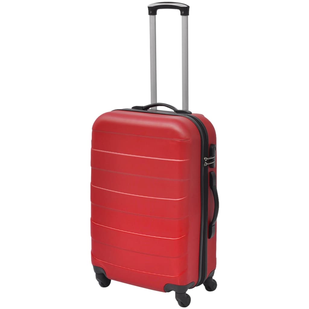 vidaXL Conjunto de tróleis estojo rígido 3 pcs 45,5/55/66 cm vermelho