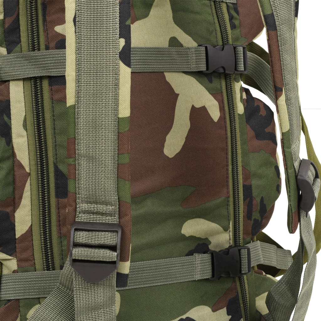 vidaXL Saco de lona estilo militar 3-em-1 90 L camuflagem