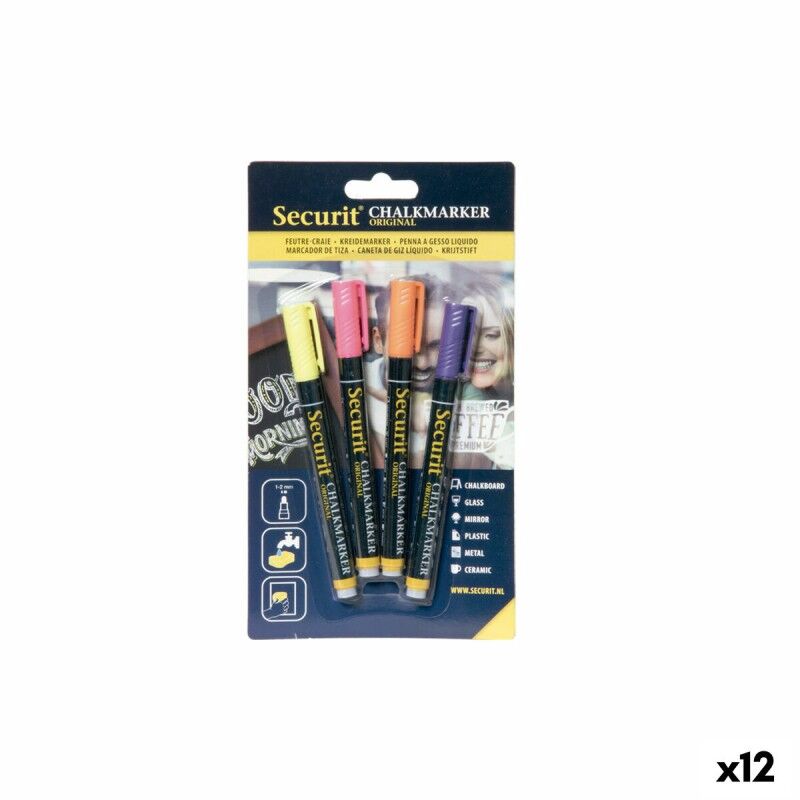 Securit|Marcadores de giz líquido Securit Multicolor Conjunto 12 Unidades Securit|Marcadores de giz líquido Securit Multicolor Conjunto 12 Unidades