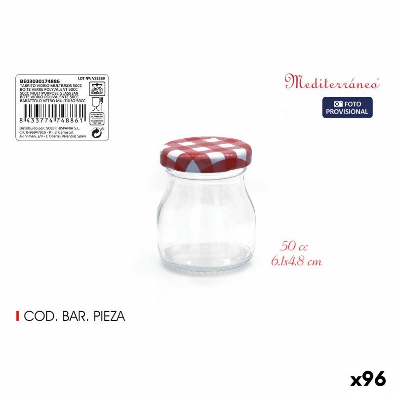 Mediterraneo|Bote Mediterraneo Vidro 50 ml (96 Unidades) Mediterraneo|Bote Mediterraneo Vidro 50 ml (96 Unidades)