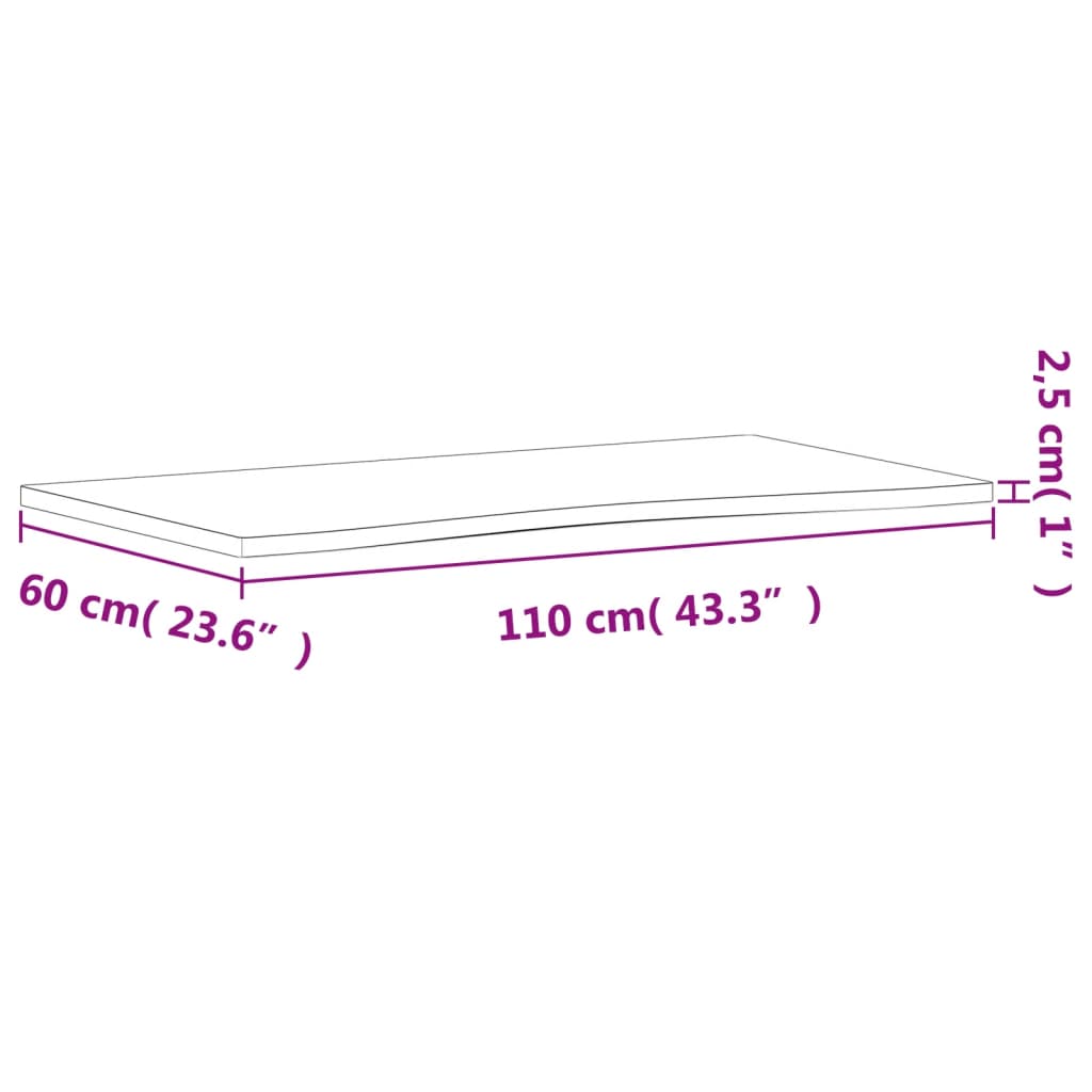 vidaXL Tampo de secretária 110x(55-60)x2,5 cm madeira de faia maciça