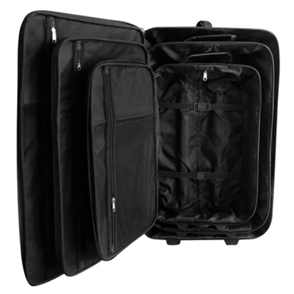 vidaXL Conjunto malas de viagem 5 pcs preto