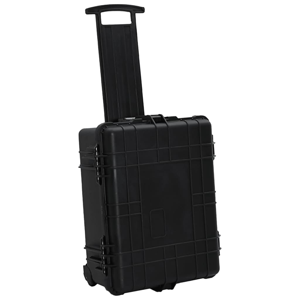 vidaXL Mala de viagem com rodas 58x45x27 cm PP preto