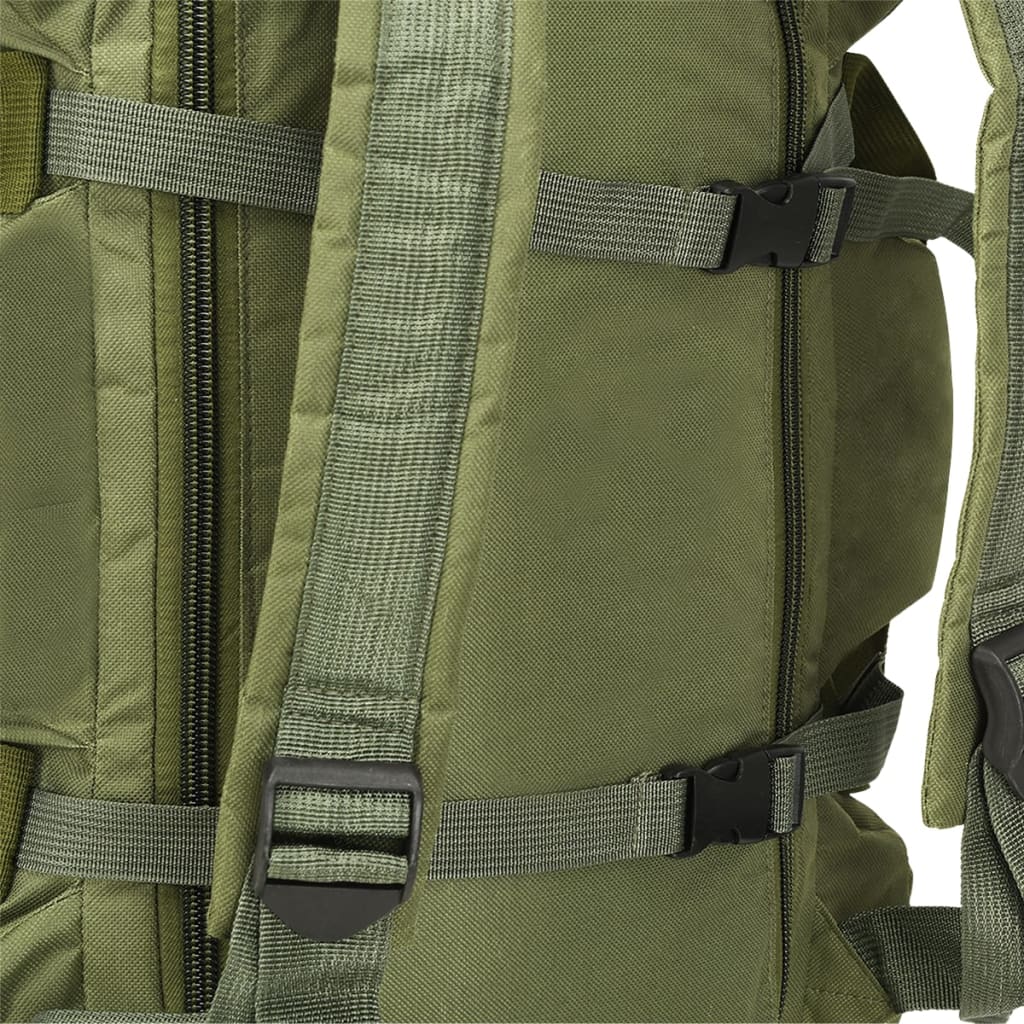 vidaXL Saco de lona estilo militar 3-em-1 90 L verde azeitona