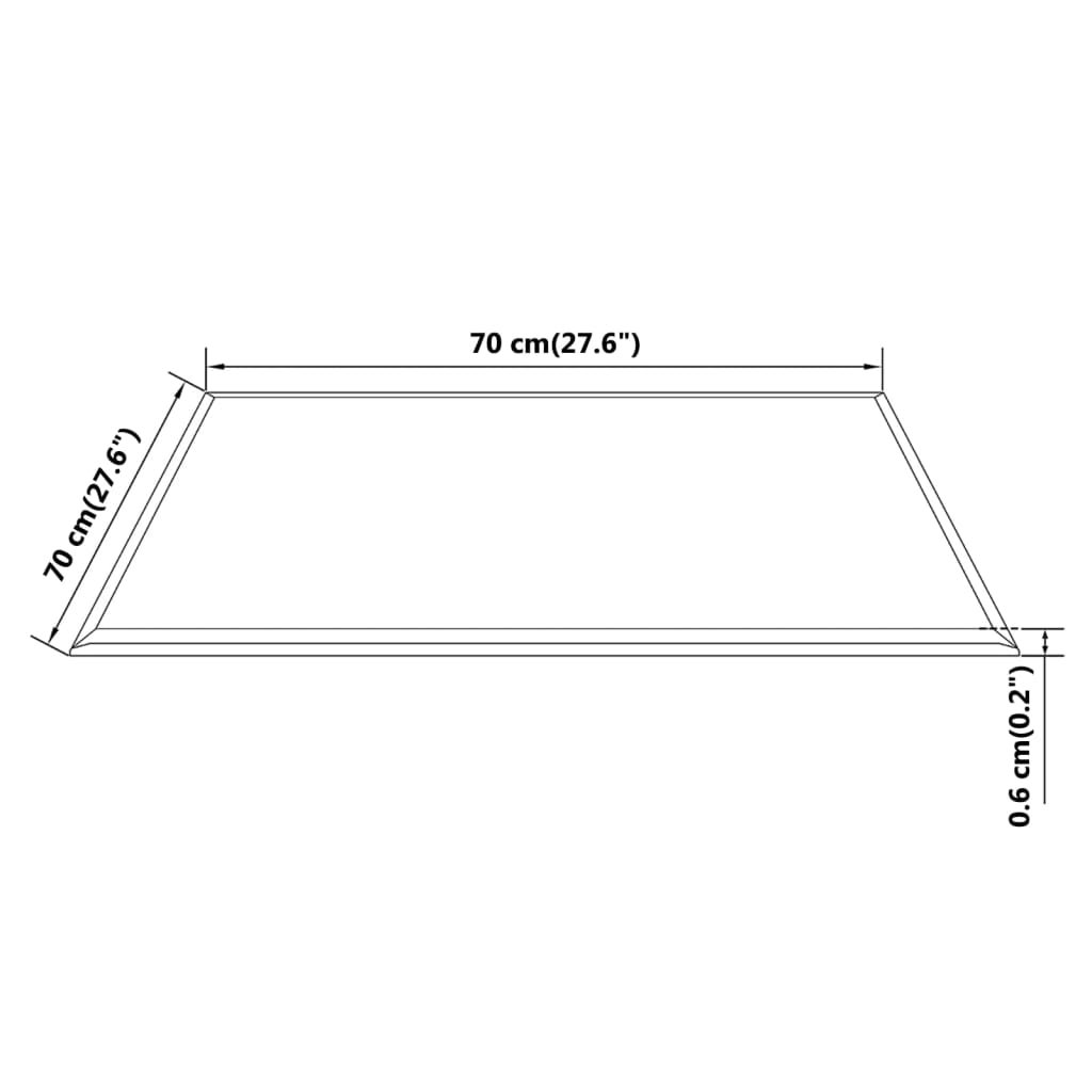 vidaXL Tampo de mesa em vidro temperado quadrado 700x700 mm