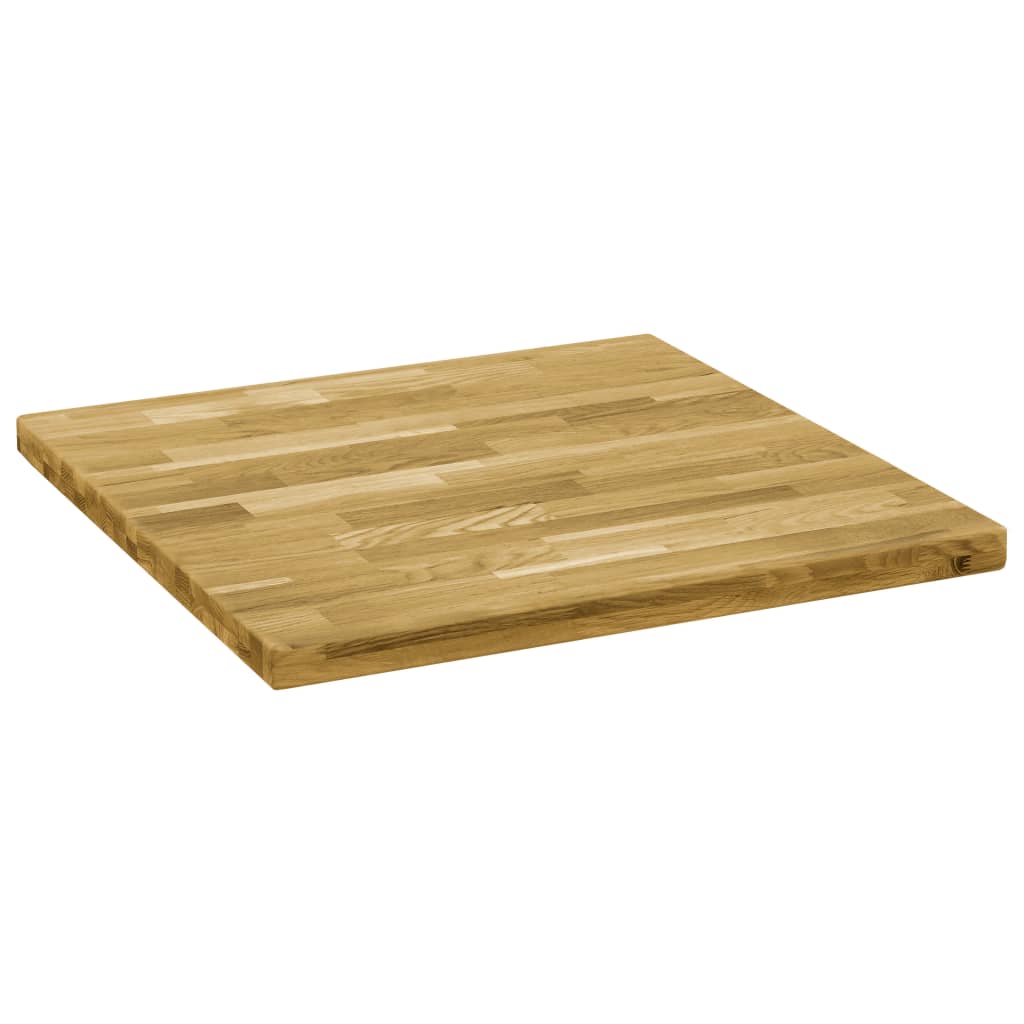 vidaXL Tampo de mesa madeira de carvalho maciça quadrado 44 mm 80x80cm