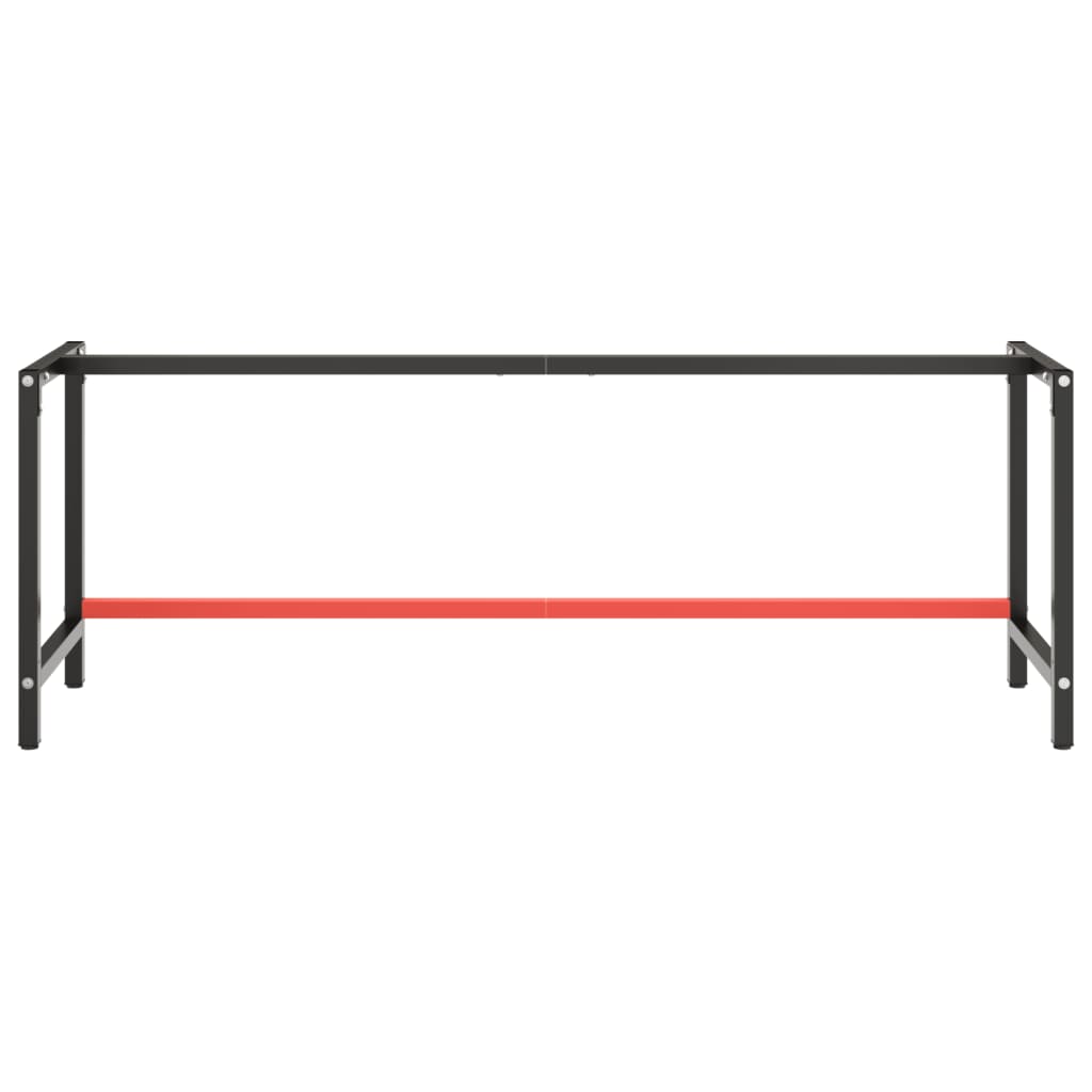 vidaXL Estrutura p/ bancada 220x57x79 cm metal preto e vermelho mate