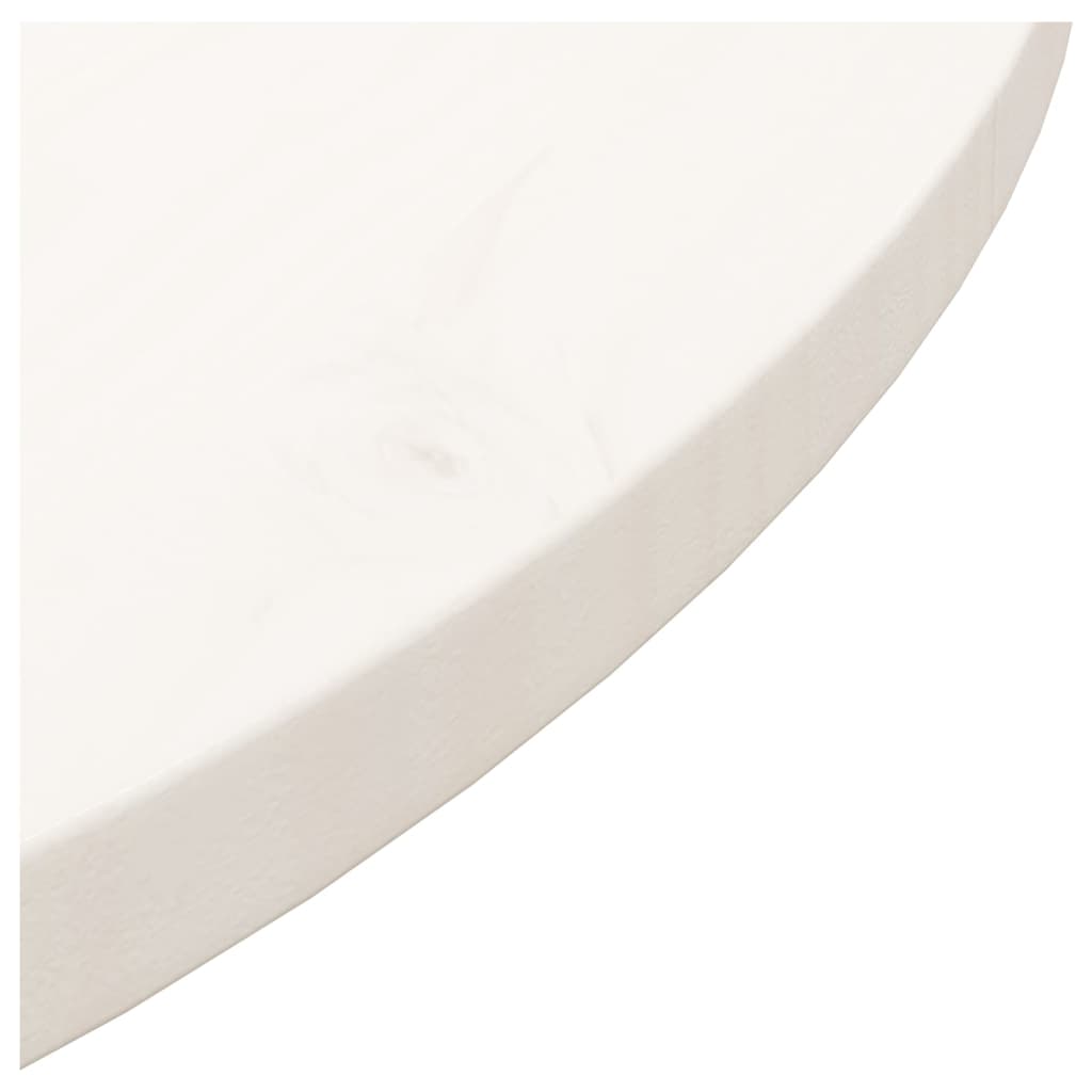 vidaXL Tampo de mesa pinho maciço Ø70x2,5 cm branco