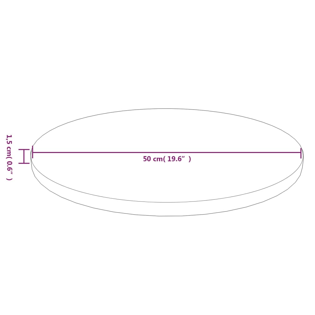 vidaXL Tampo mesa redondo Ø50x1,5 cm carvalho tratado castanho-escuro