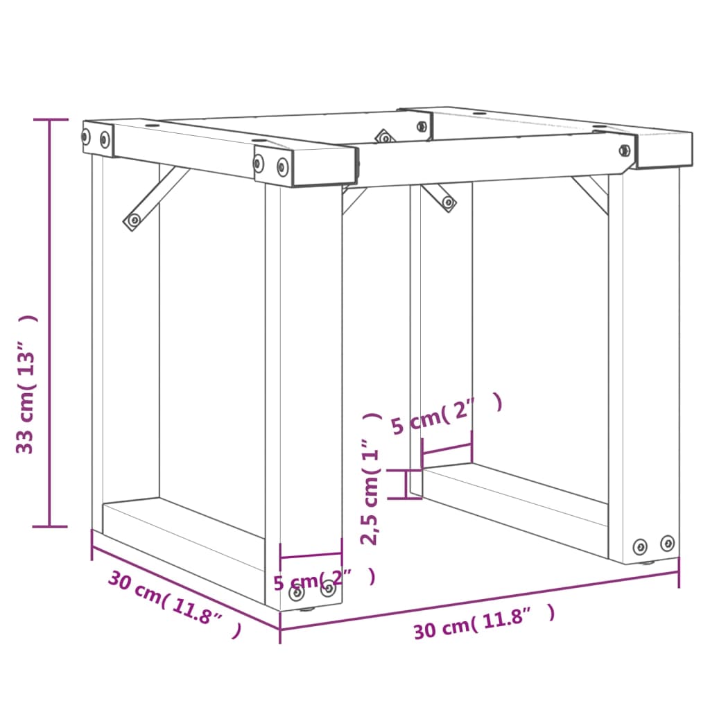 vidaXL Pernas para mesa de centro 2 pcs estrutura em O ferro fundido