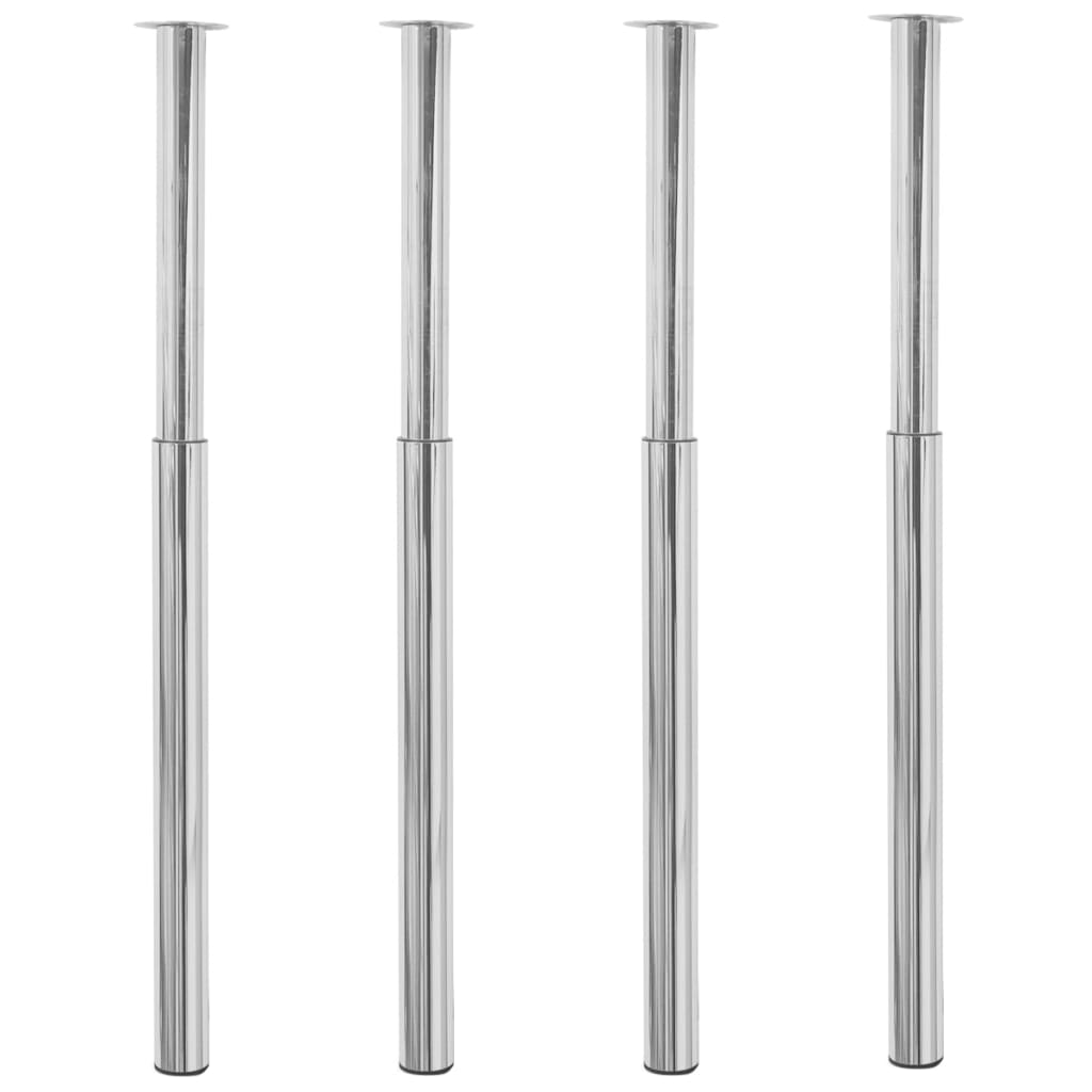 vidaXL Pernas de mesa telescópicas 4 pcs 710 mm-1100 mm cromado