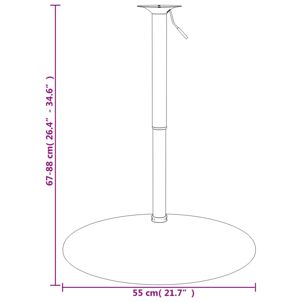 vidaXL Base para mesa de bar 45x90 cm aço cromado