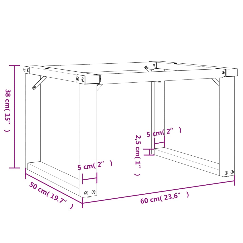 vidaXL Pernas para mesa de centro estrutura em O ferro fundido