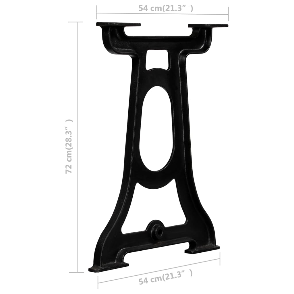 vidaXL Pernas p/ mesa de jantar 2 pcs estrutura em Y ferro fundido