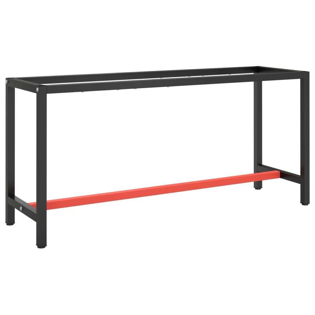 vidaXL Estrutura p/ bancada 170x50x79 cm metal preto e vermelho mate