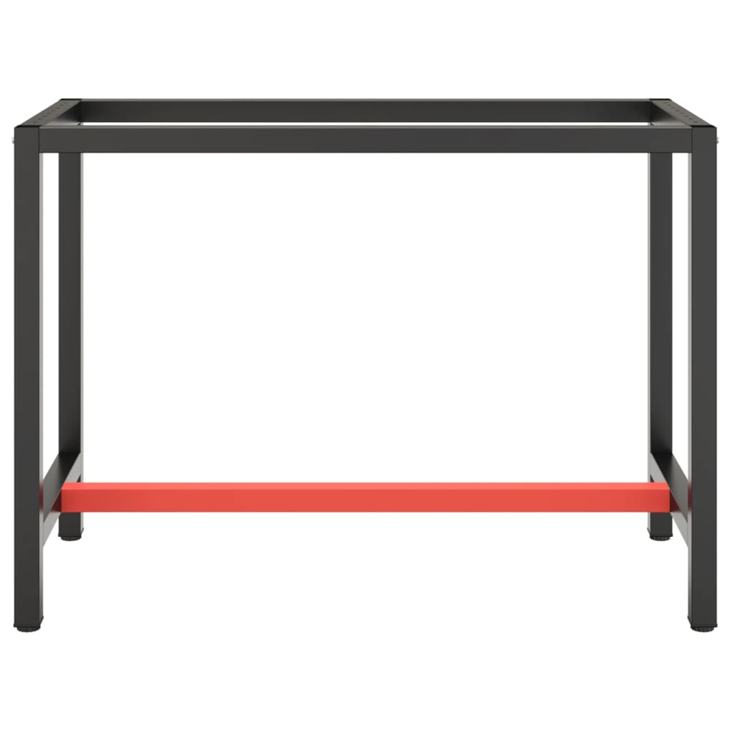 vidaXL Estrutura p/ bancada 110x50x79 cm metal preto e vermelho mate