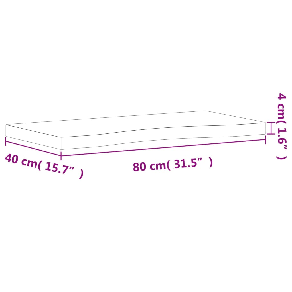 vidaXL Tampo de secretária 80x(36-40)x4 cm madeira de faia maciça