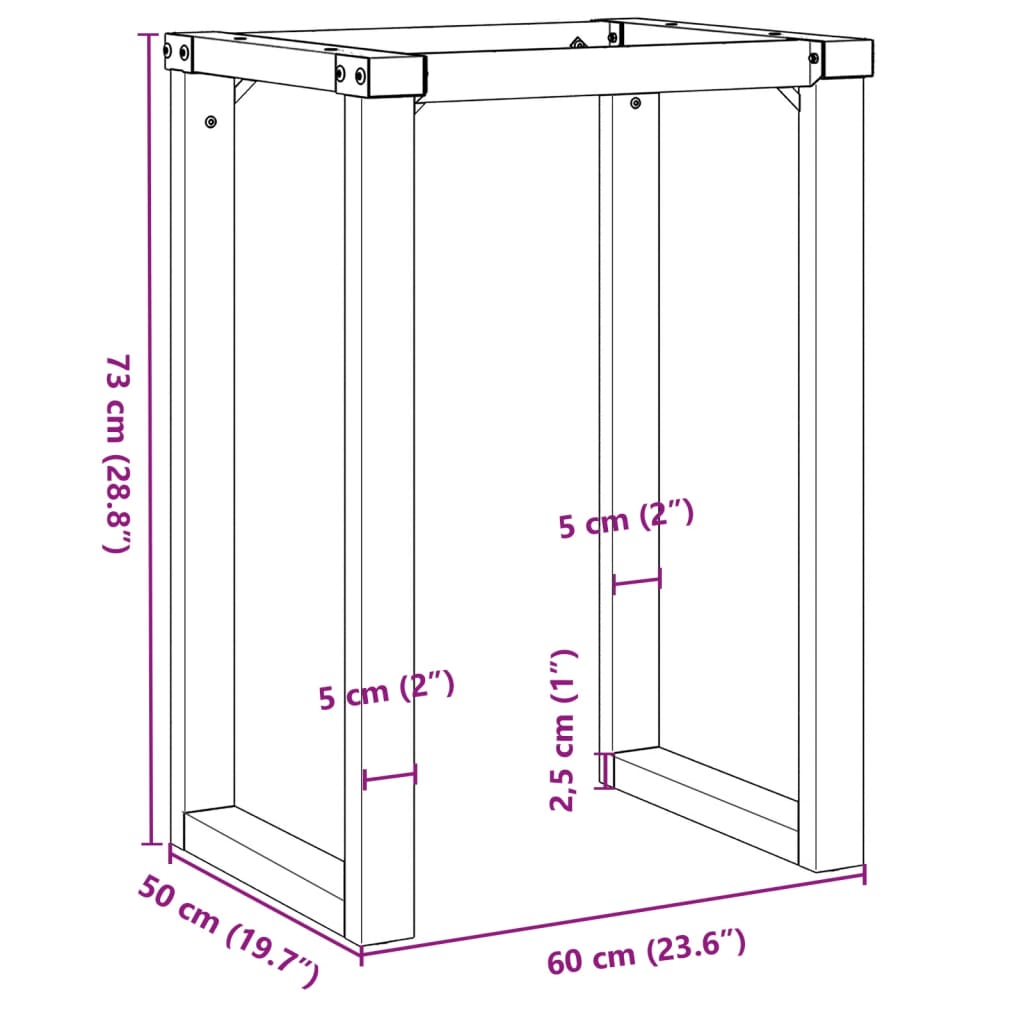 vidaXL Pernas para mesa de jantar estrutura em O ferro fundido