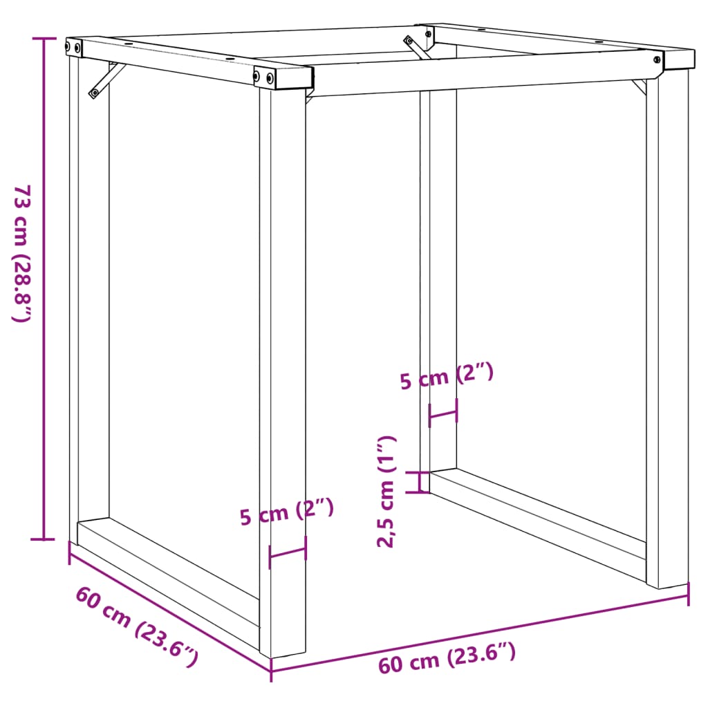 vidaXL Pernas para mesa de jantar estrutura em O ferro fundido