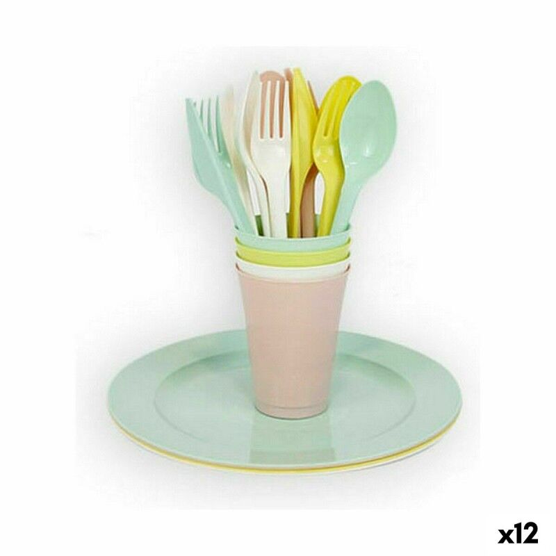 Dem|Conjunto de Louça Dem 20 Peças Multicolor Picnic (12 Unidades) Dem|Conjunto de Louça Dem 20 Peças Multicolor Picnic (12 Unidades)