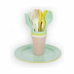 Dem|Conjunto de Louça Dem 20 Peças Multicolor Picnic (12 Unidades)