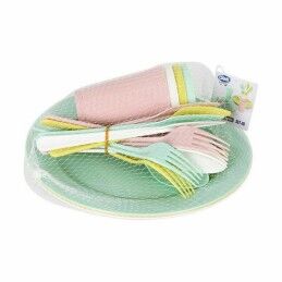 Dem|Conjunto de Louça Dem 20 Peças Multicolor Picnic (12 Unidades)