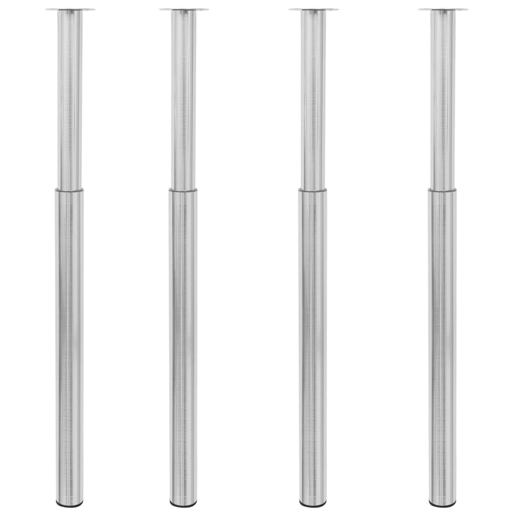 vidaXL Pernas de mesa telescópicas 4 pcs 710-1100 mm níquel escovado