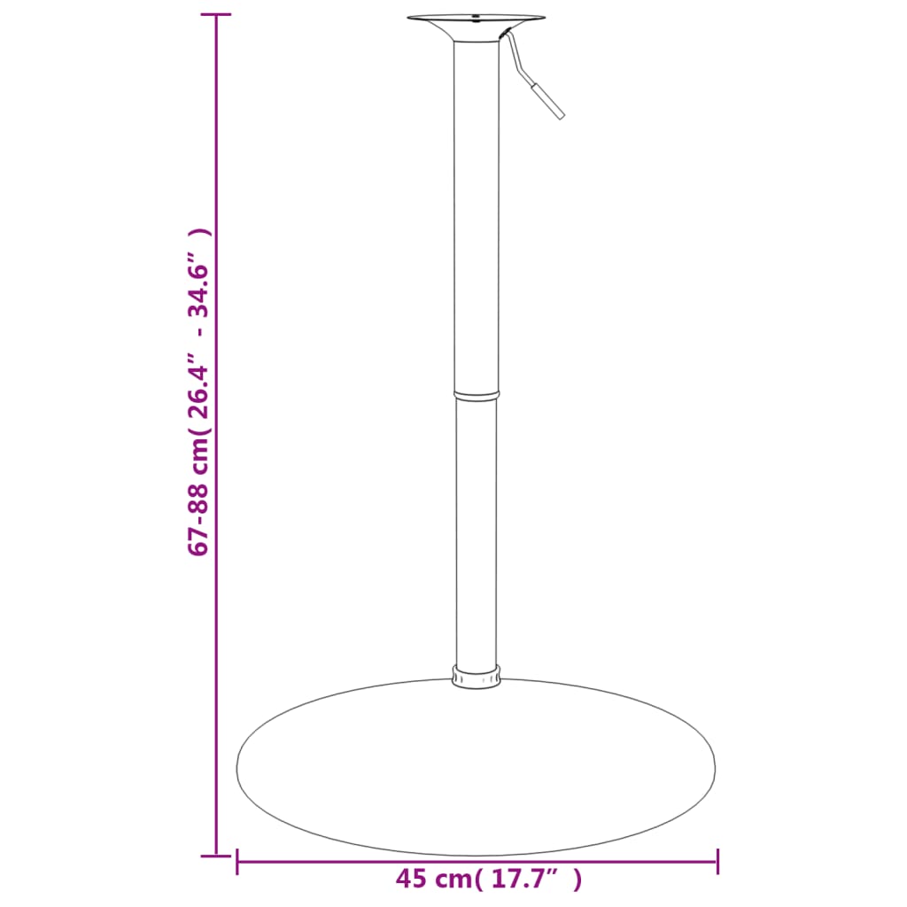 vidaXL Base para mesa de bar 45x90 cm aço cromado