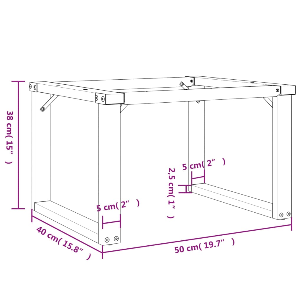 vidaXL Pernas para mesa de centro estrutura em O ferro fundido