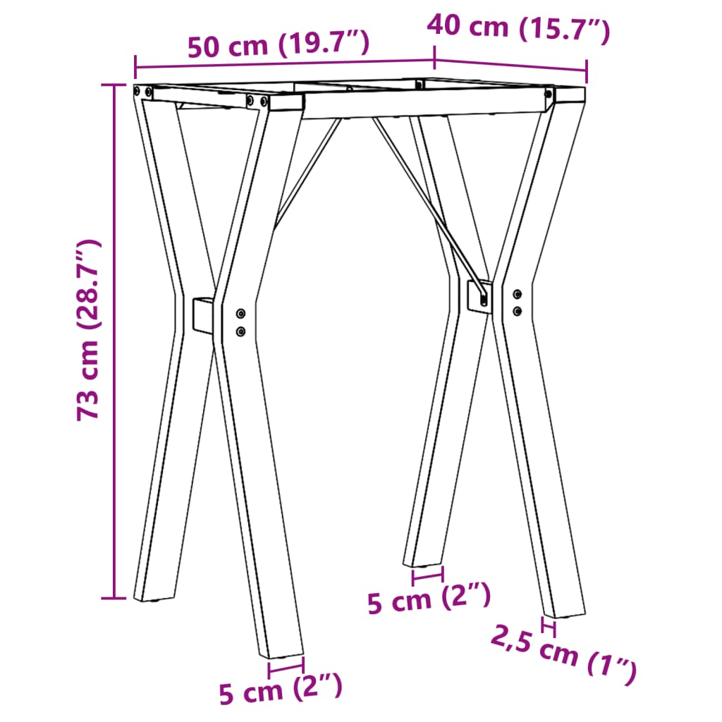 vidaXL Pernas para mesa de jantar estrutura em Y ferro fundido