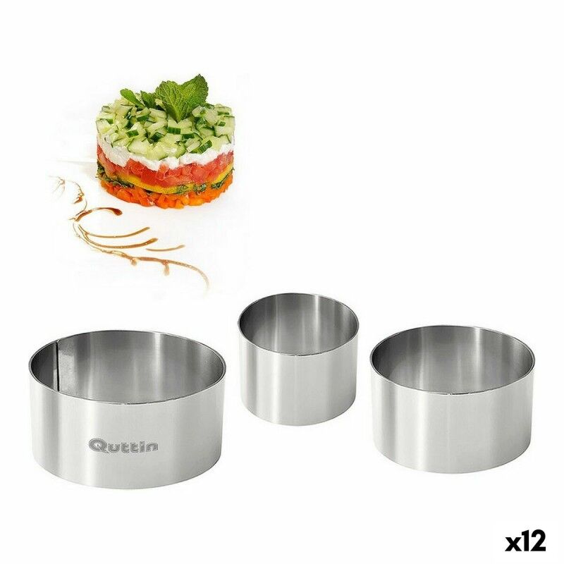 Quttin|Molde para empratar Quttin Prateado Aço inoxidável 12 Unidades (3 Peças) Quttin|Molde para empratar Quttin Prateado Aço inoxidável 12 Unidades (3 Peças)