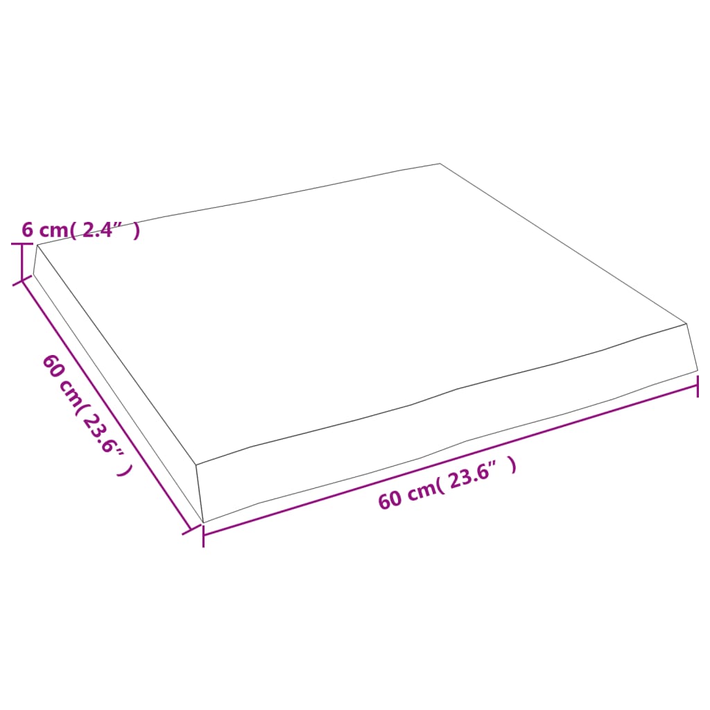 vidaXL Tampo de mesa com bordas vivas maciço tratado castanho-escuro